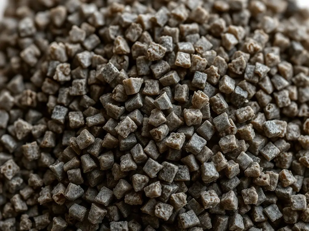 A close-up shot of coal-based activated carbon granules, highlighting their porous structure, with a focus on their application in industrial water treatment.